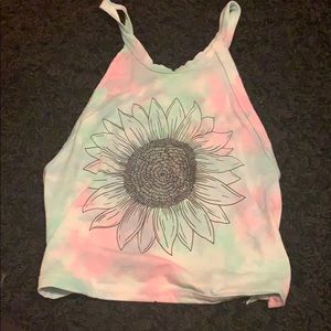Open back tie crop top